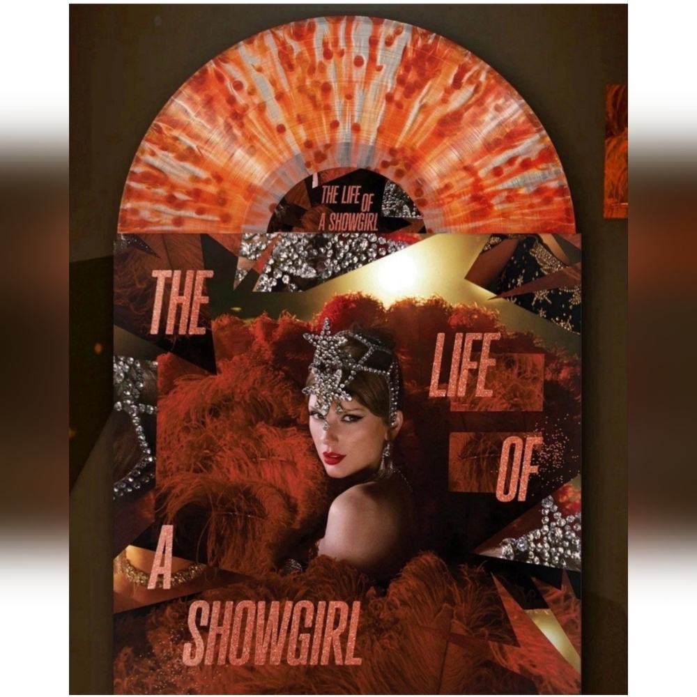 TAYLOR SWIFT Life of A Showgirl Bubble RED LIPSTICK & LACE TRANSPARENT VINYL